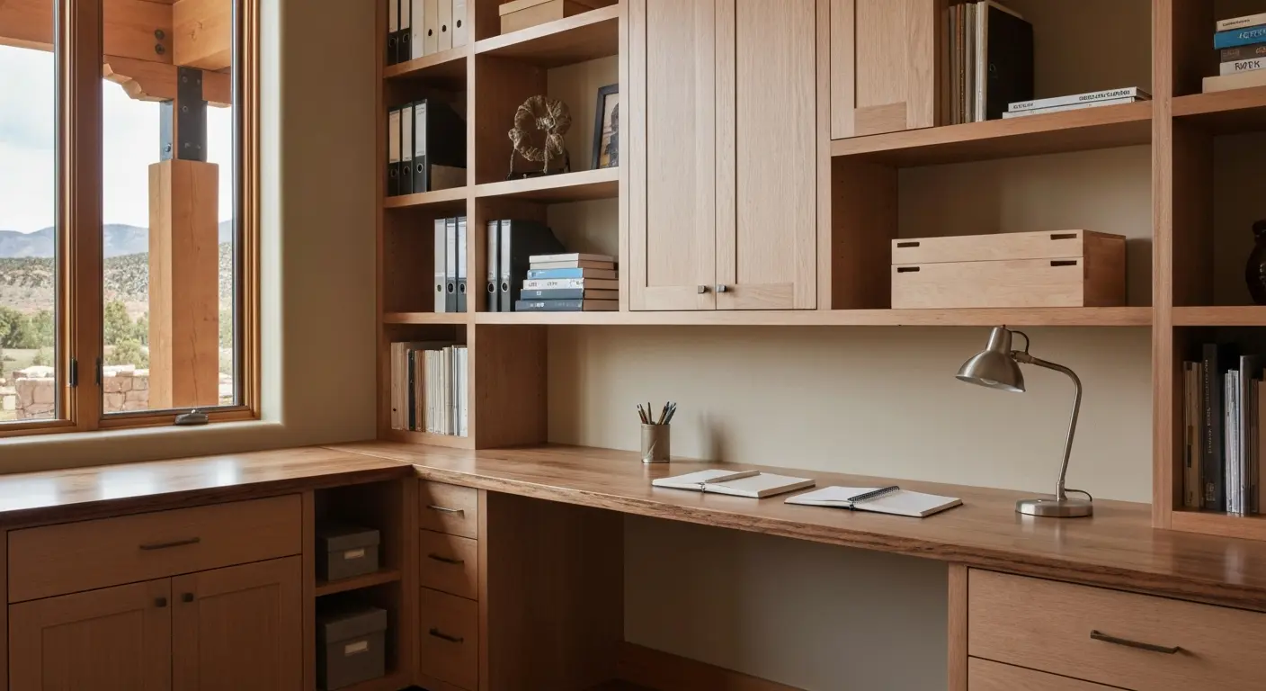 Custom built-in shelving and cabinetry