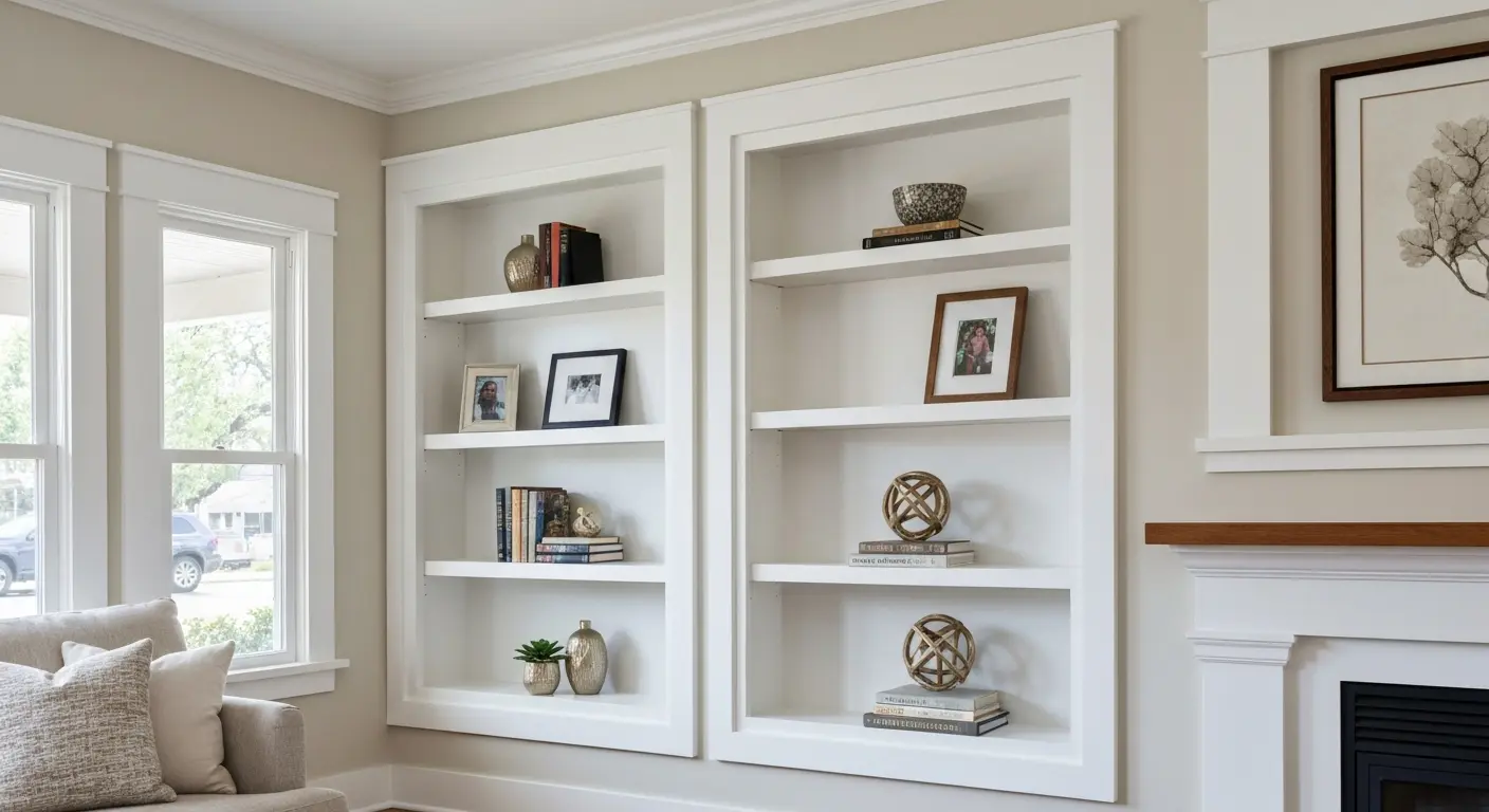 Built-in shelving and display cabinets