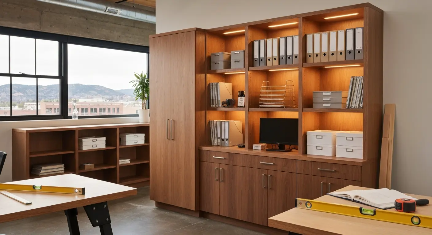 Custom office cabinets and storage