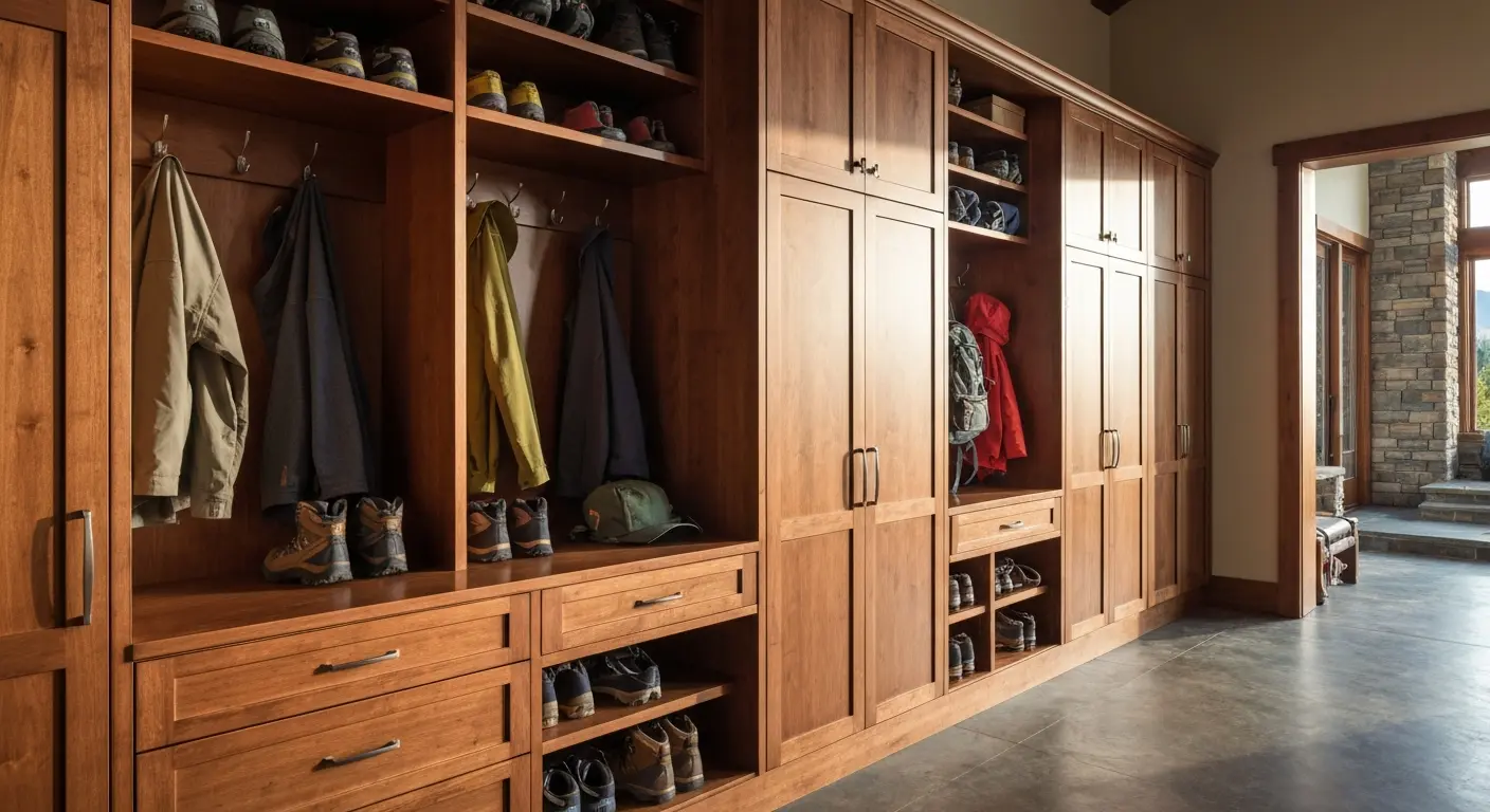 Mudroom and entryway cabinetry