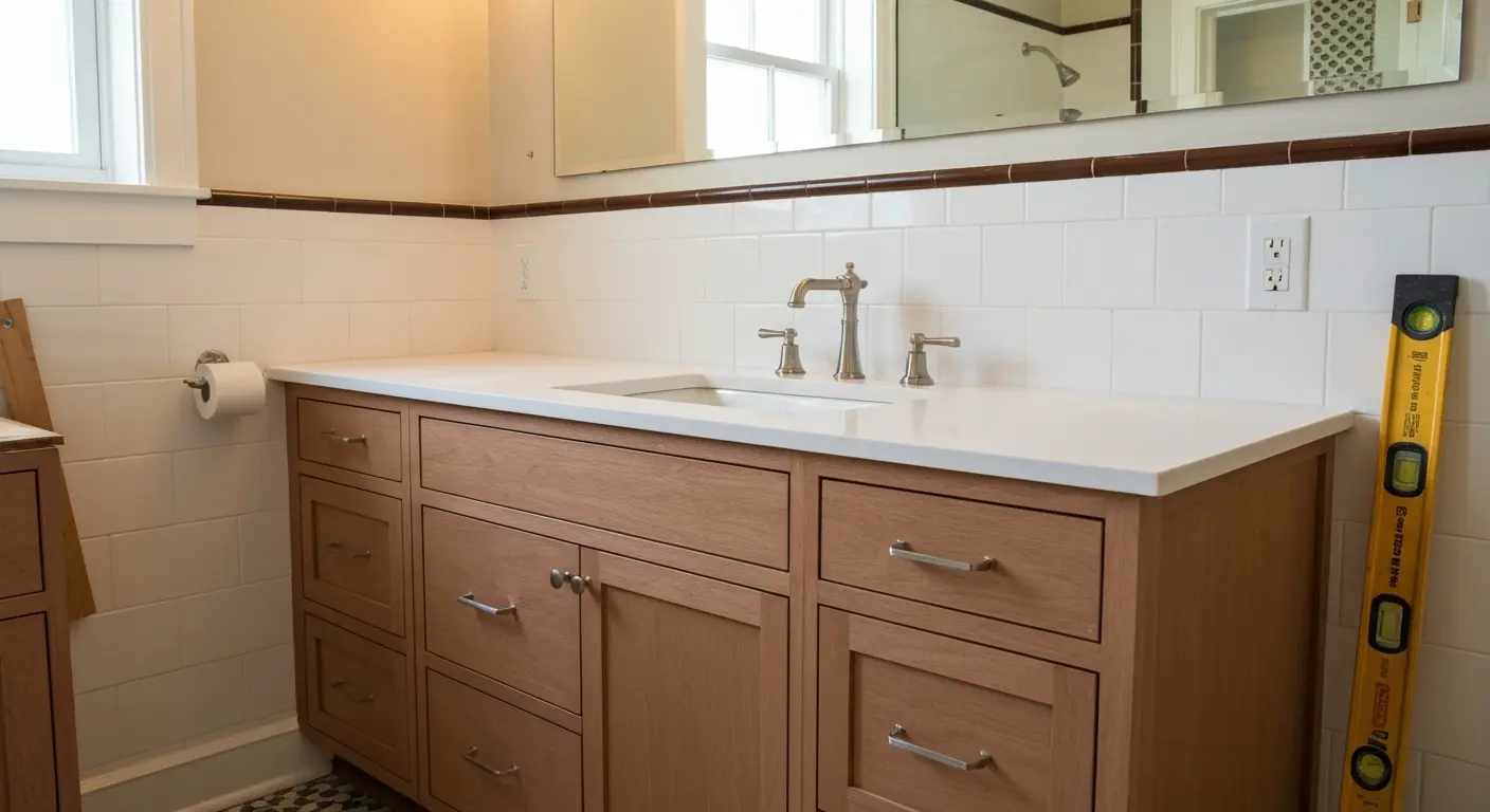 Custom bathroom vanity cabinet