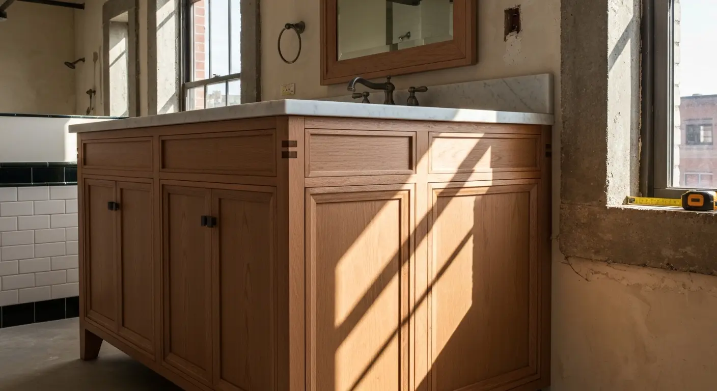 Custom bathroom vanity in Denver loft