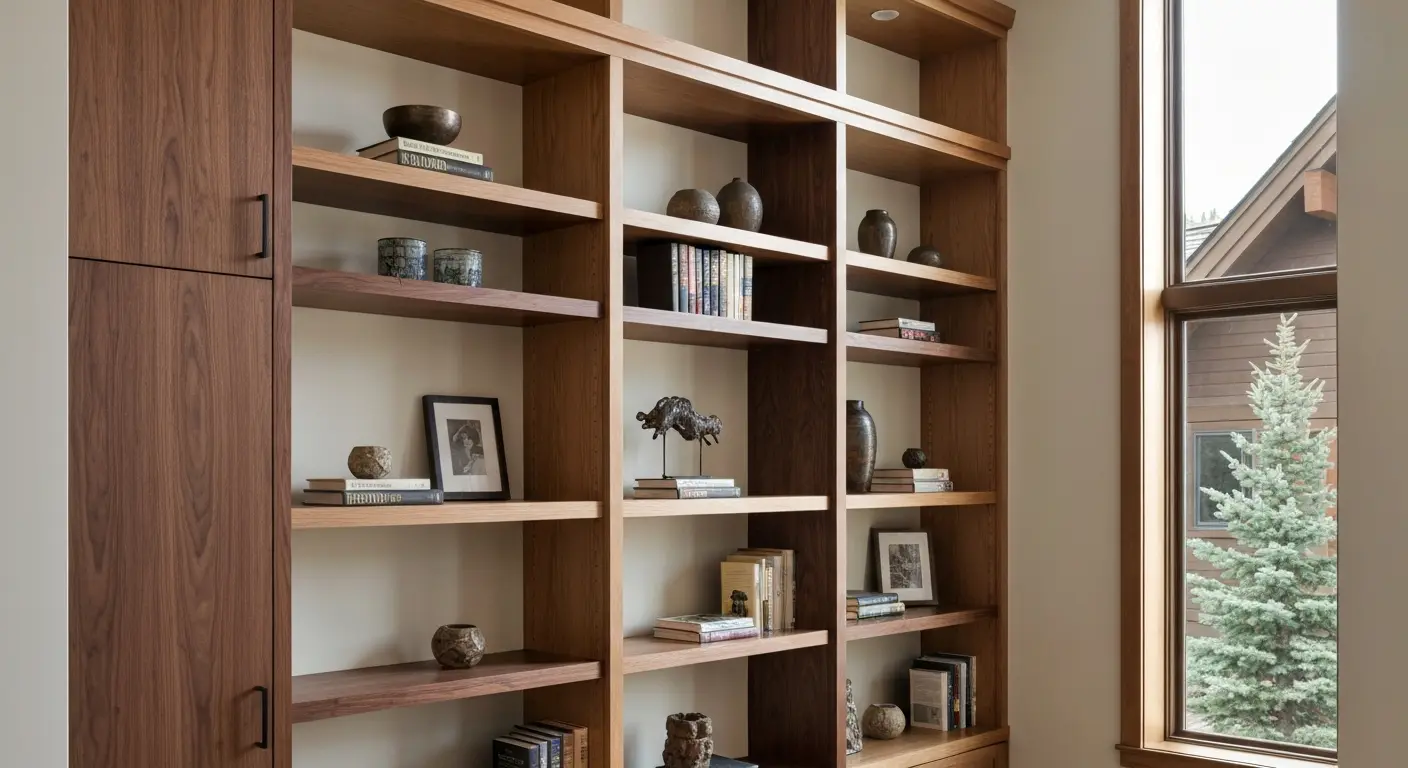 Custom built-in shelving and cabinetry