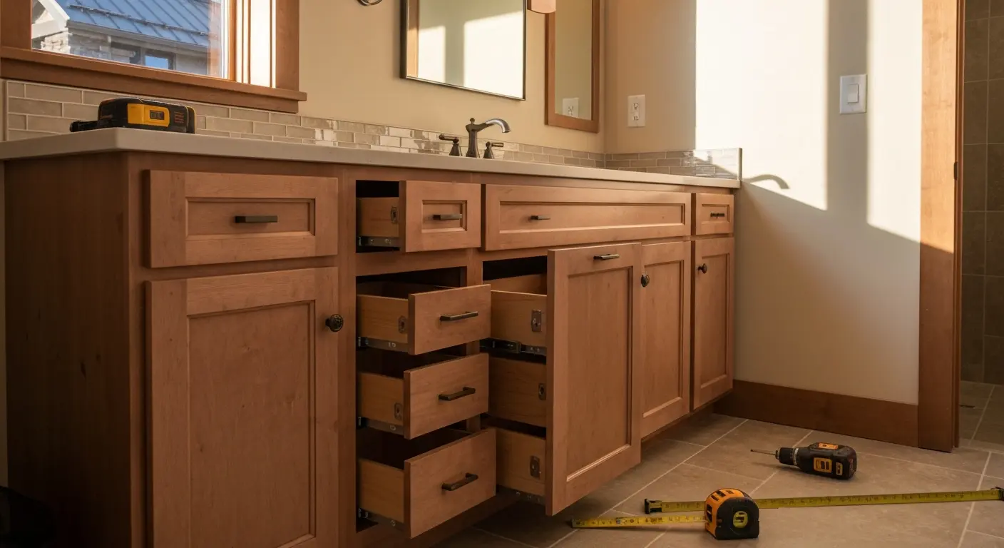 Custom bathroom vanity cabinet