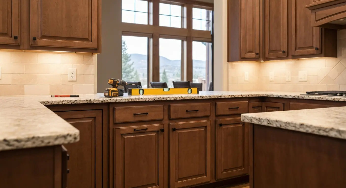 Custom kitchen cabinet installation