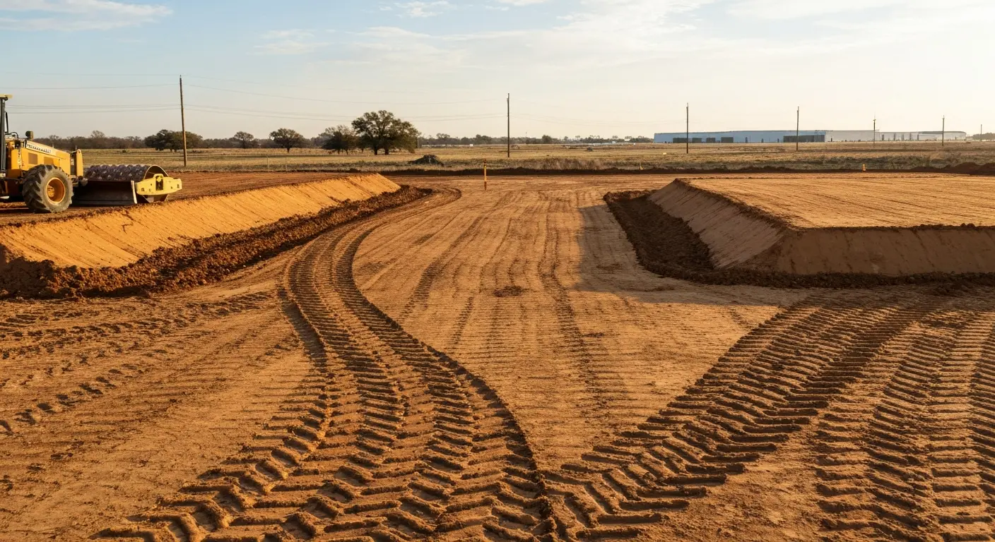 Commercial building pad grading