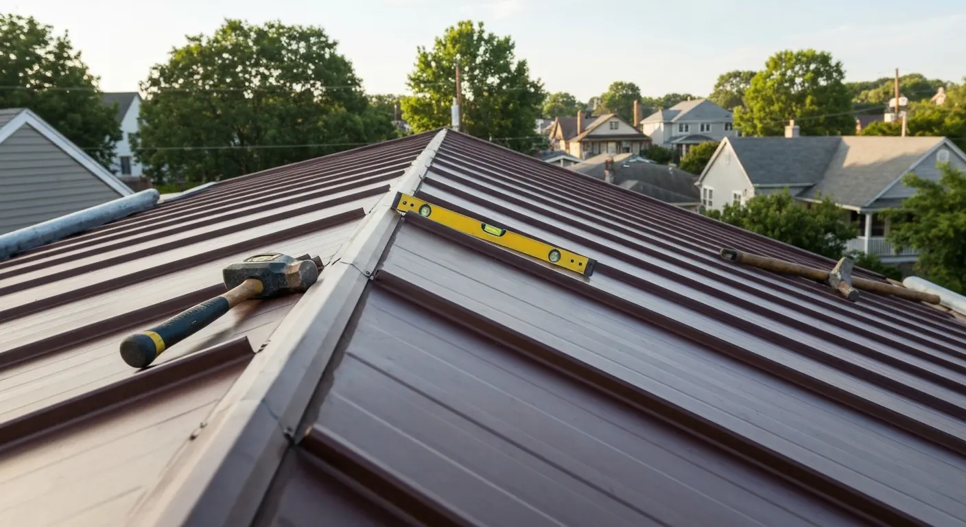 Metal roof installation