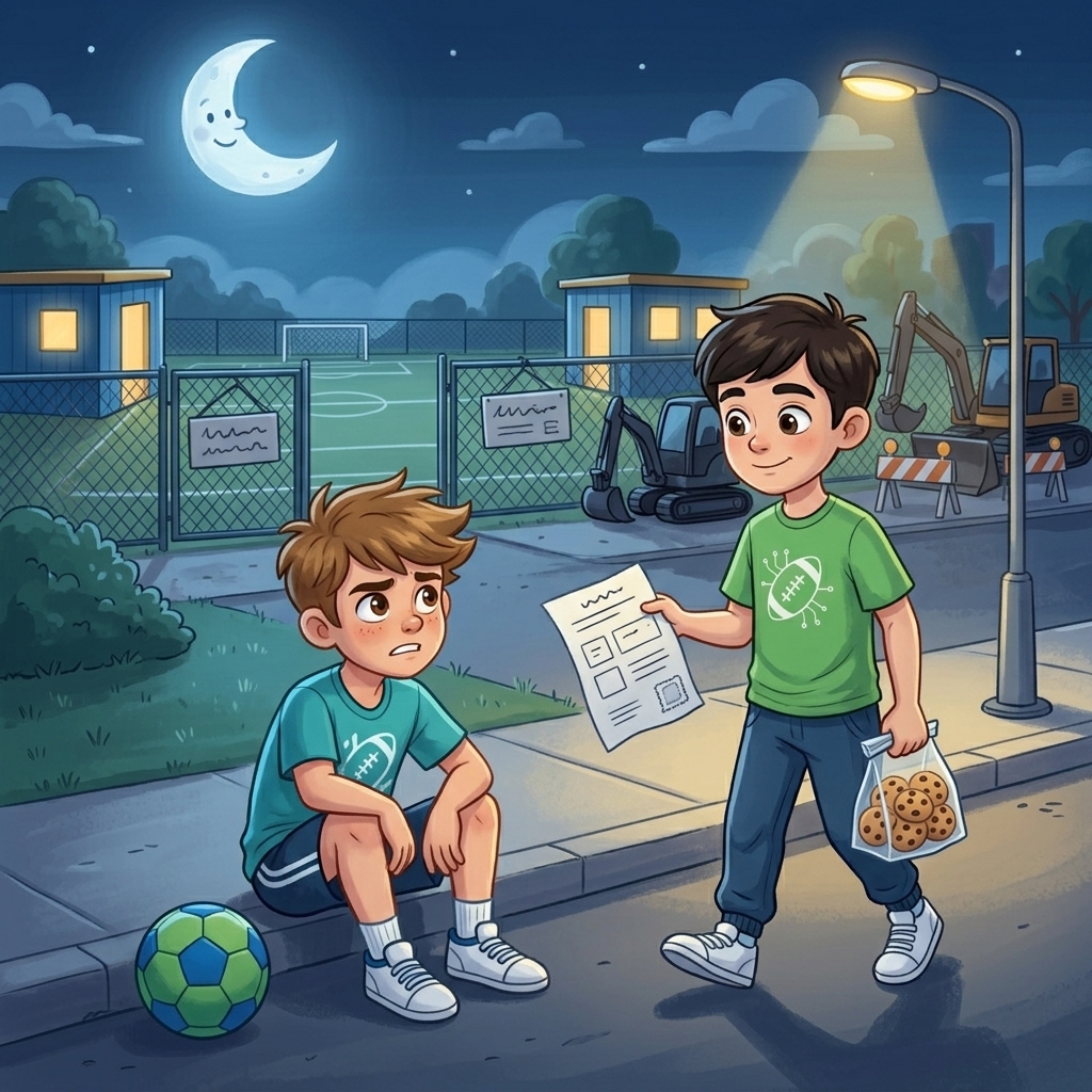 Szene aus der Geschichte mit Max und Linus