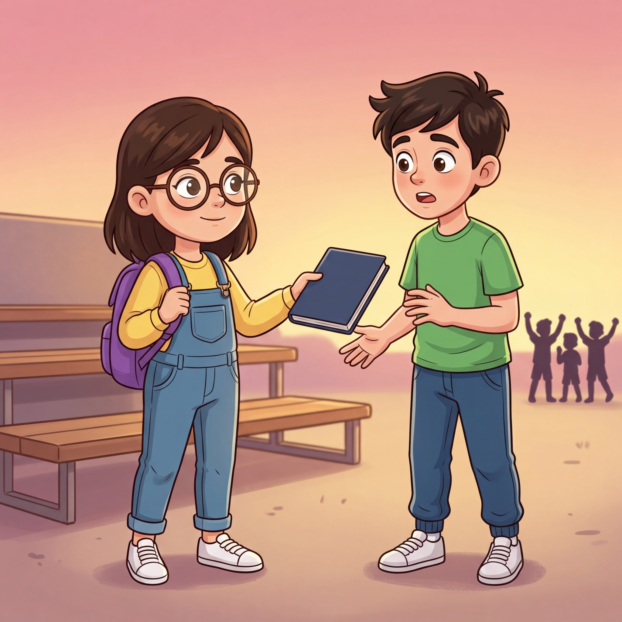 Szene aus der Geschichte mit Max und Linus