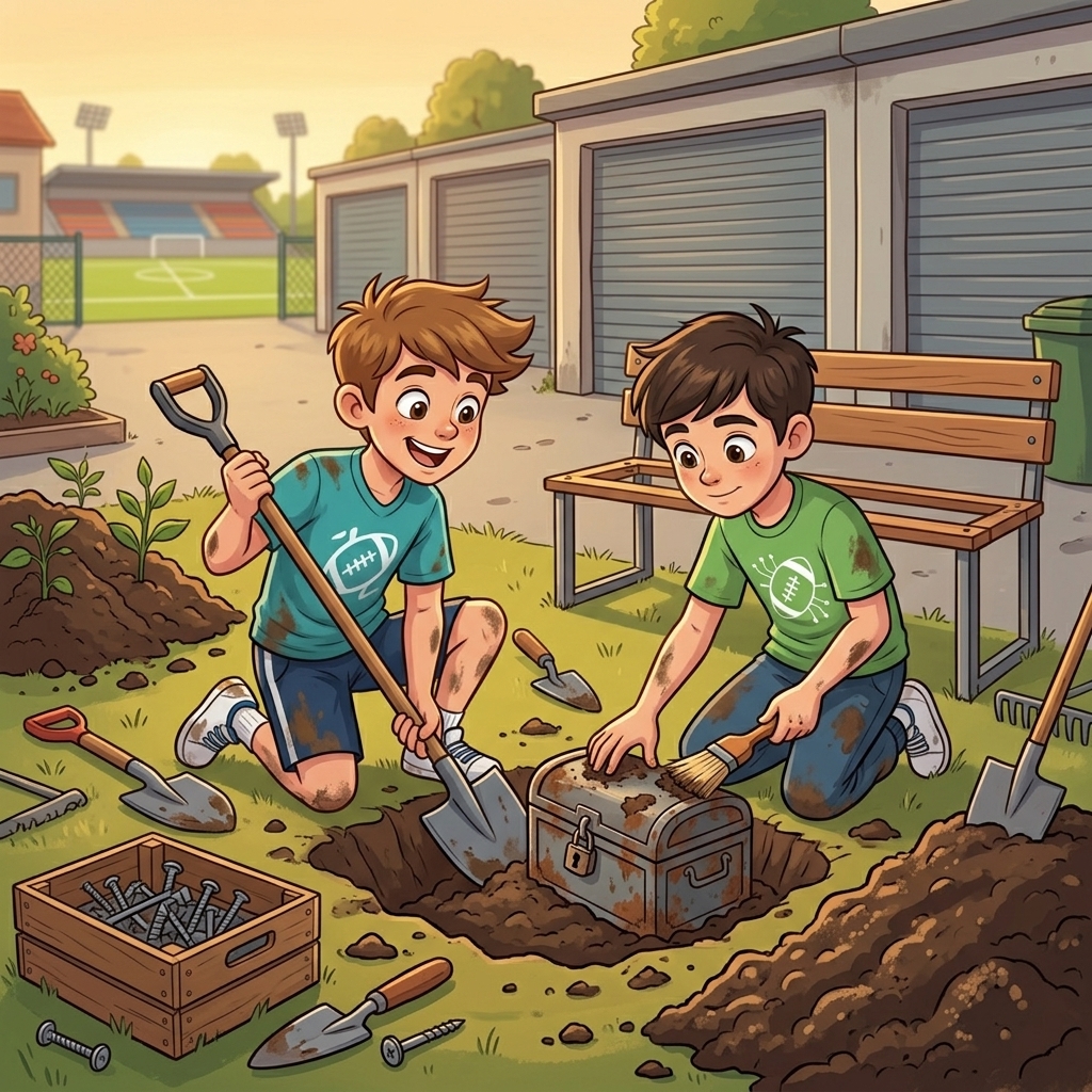Szene aus der Geschichte mit Max und Linus
