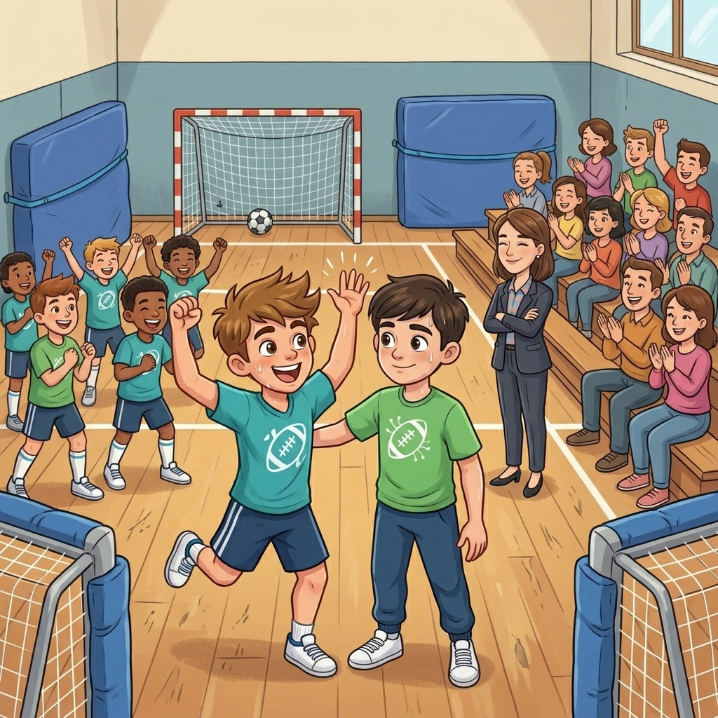 Szene aus der Geschichte mit Max und Linus