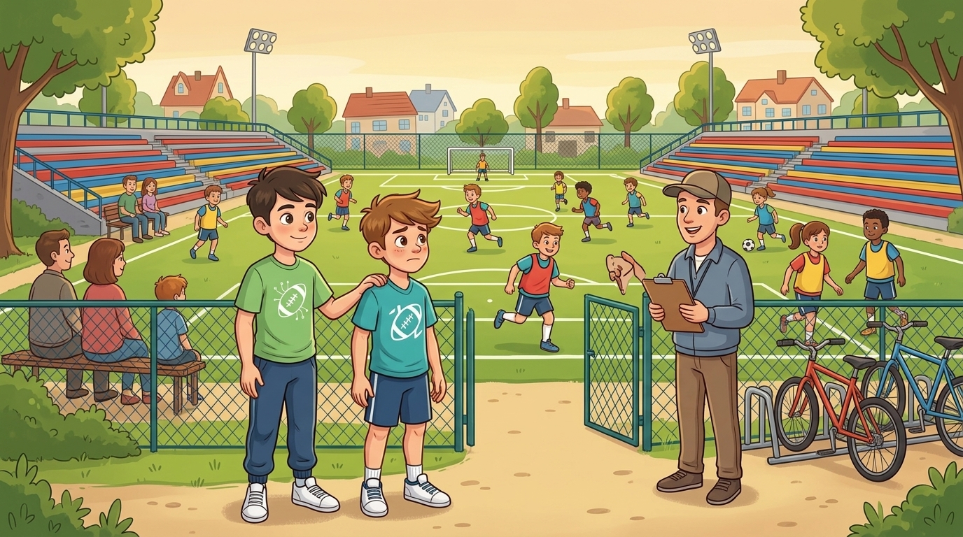 Szene aus der Geschichte mit Max und Linus