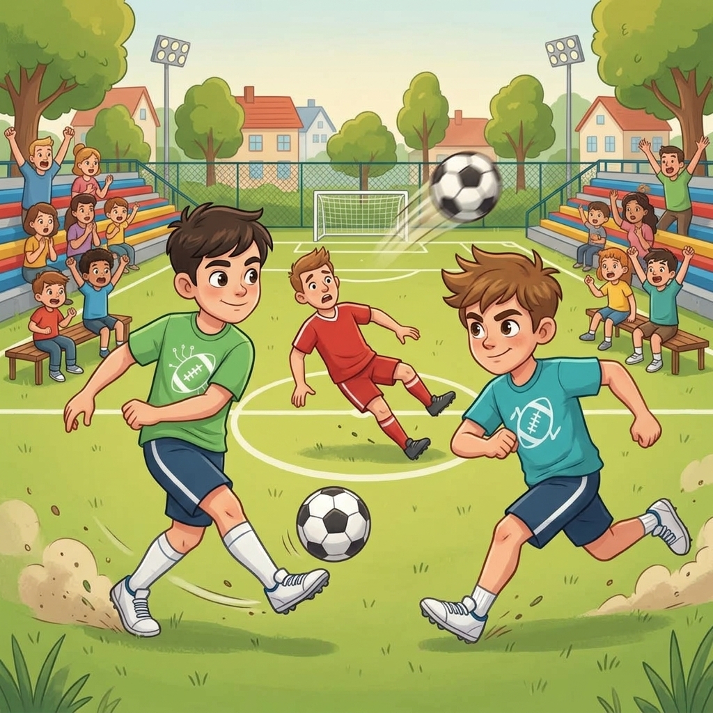 Szene aus der Geschichte mit Max und Linus