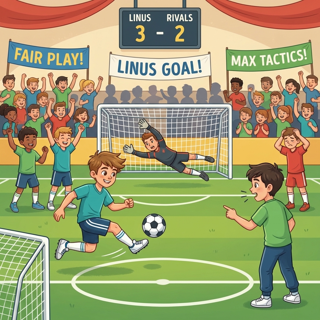 Szene aus der Geschichte mit Max und Linus