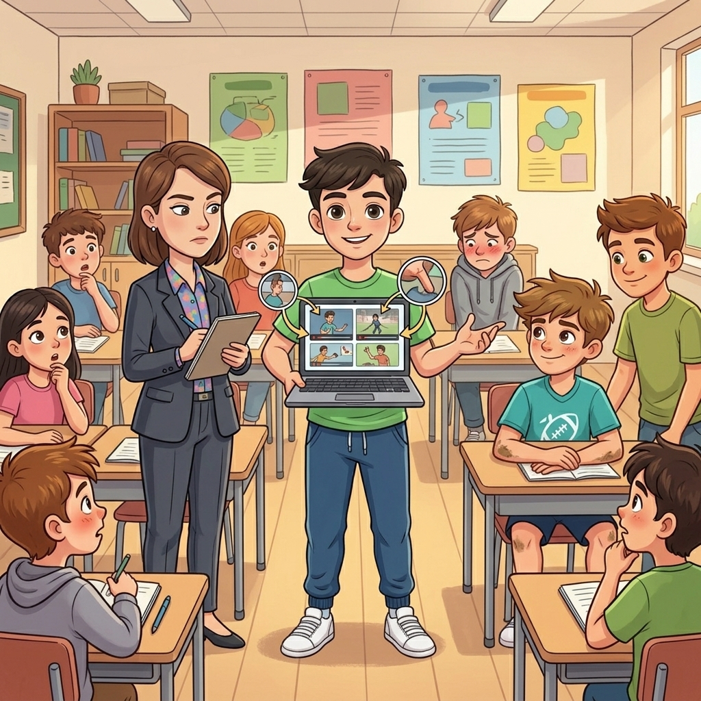 Szene aus der Geschichte mit Max und Linus