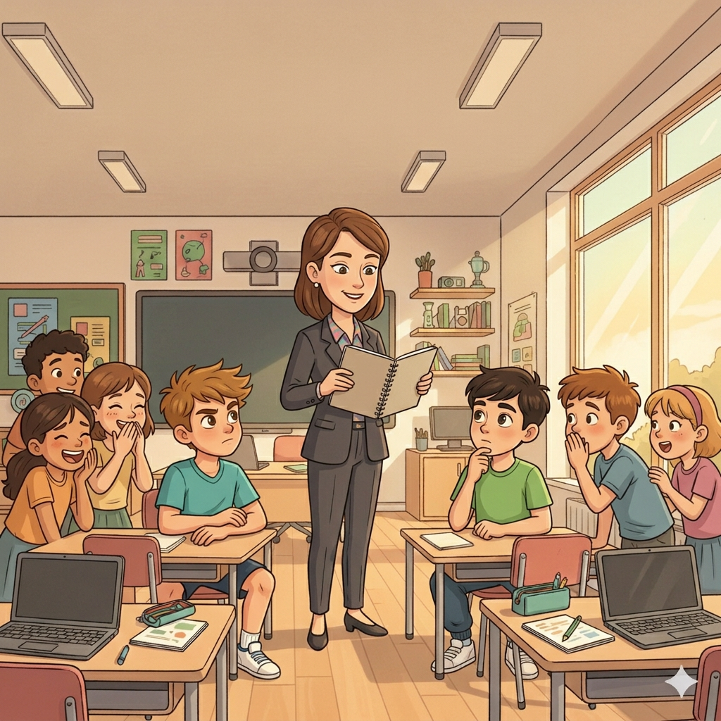 Szene aus der Geschichte mit Max und Linus