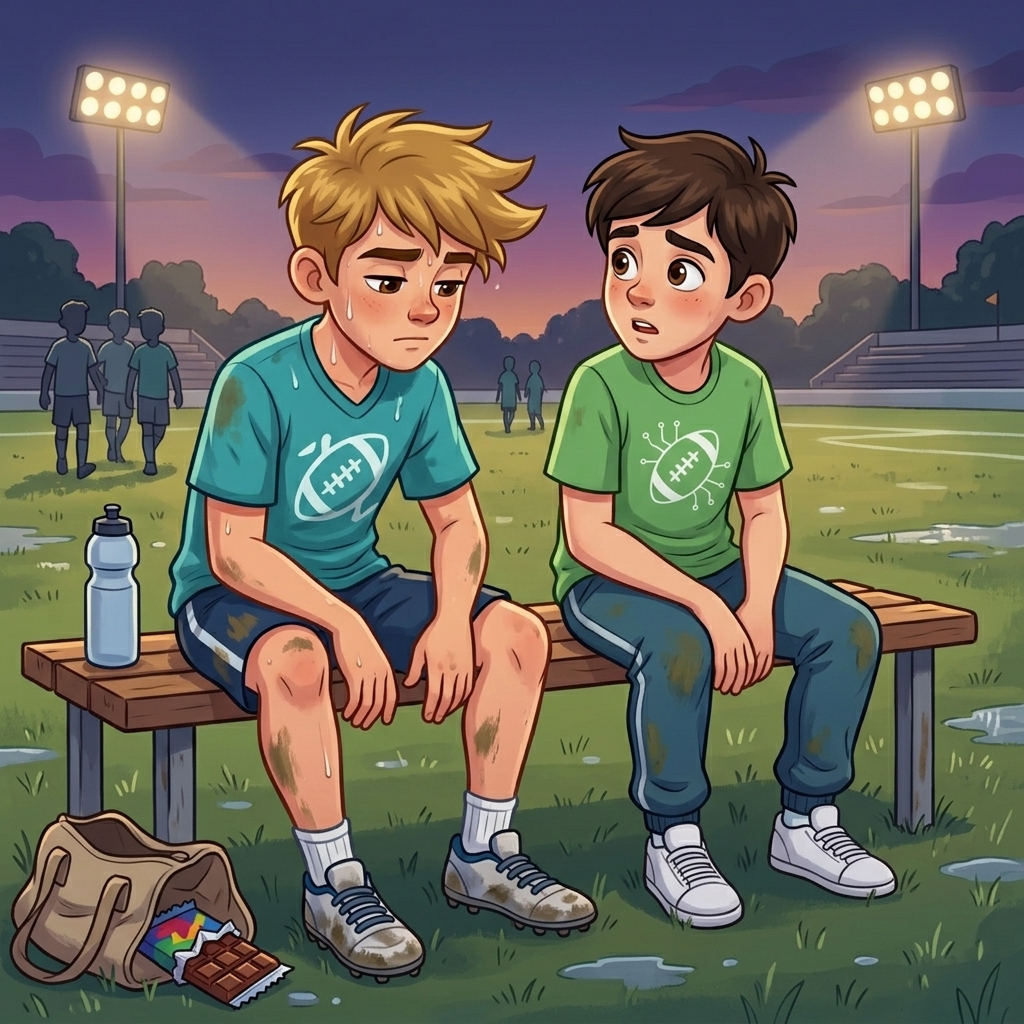 Szene aus der Geschichte mit Max und Linus