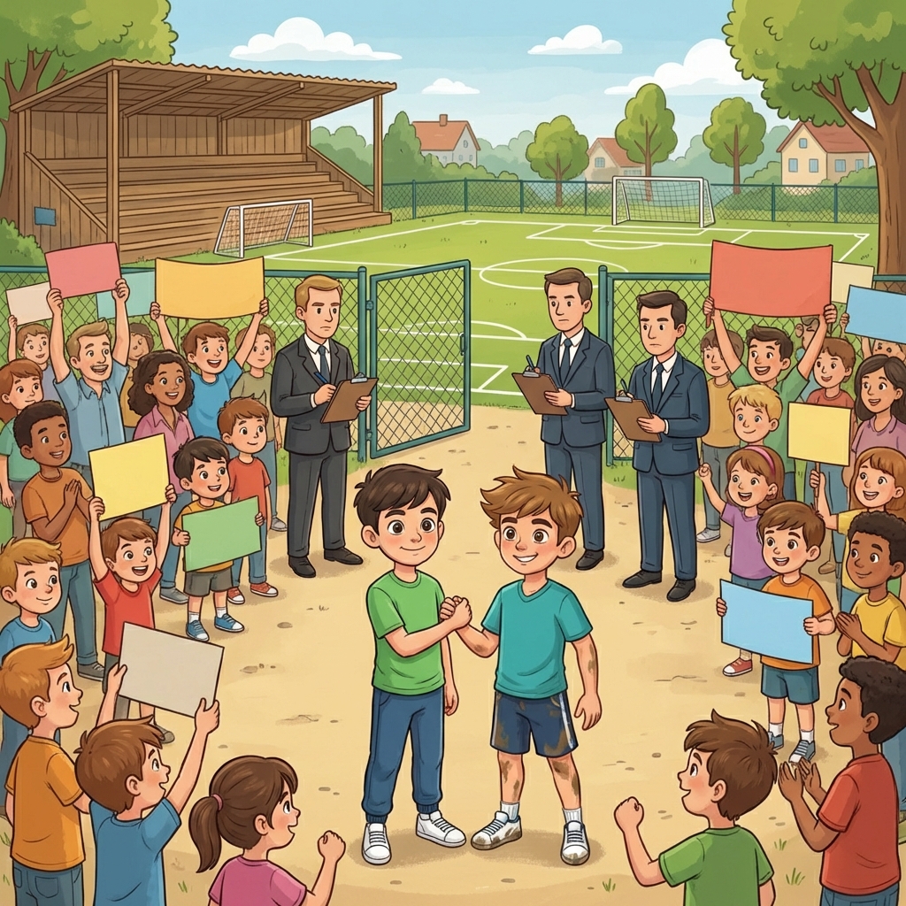 Szene aus der Geschichte mit Max und Linus