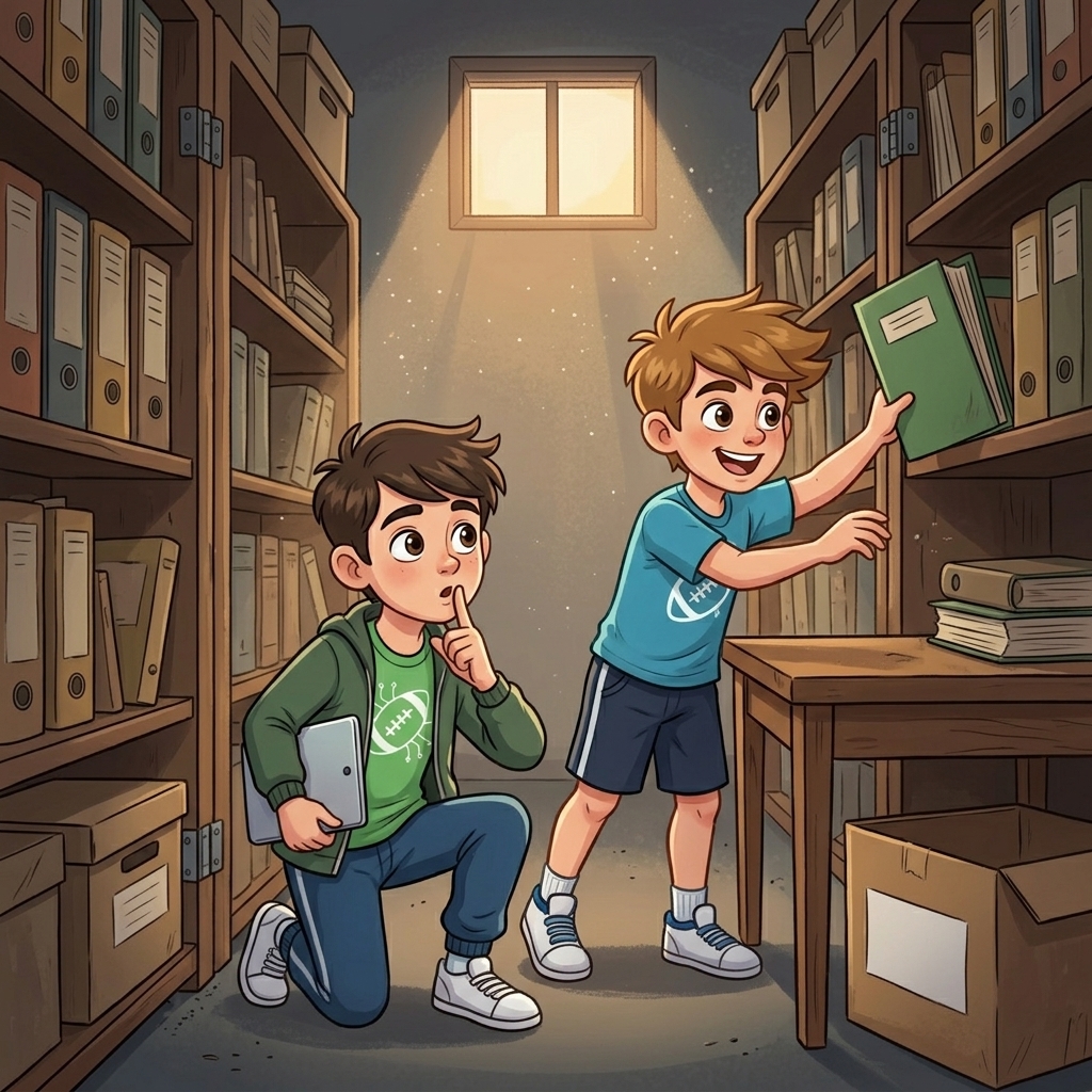Szene aus der Geschichte mit Max und Linus