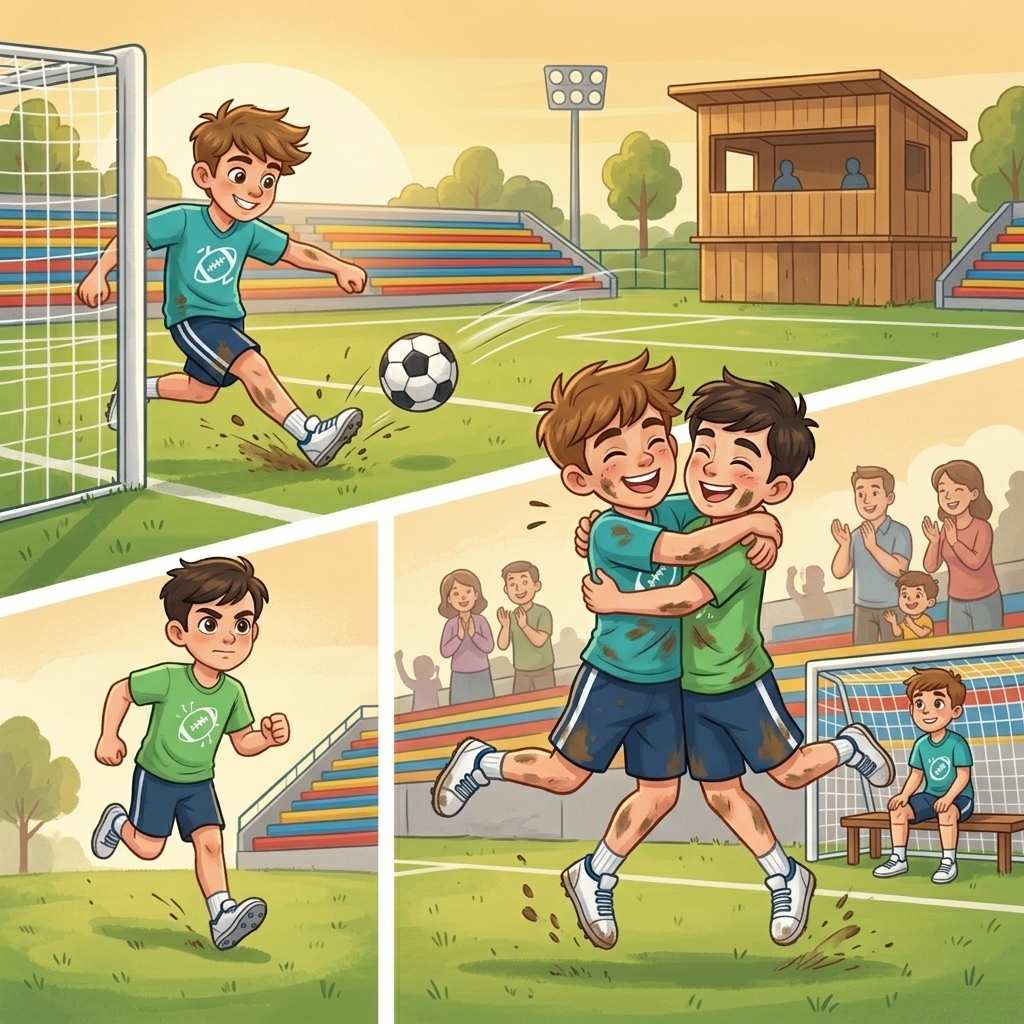 Szene aus der Geschichte mit Max und Linus