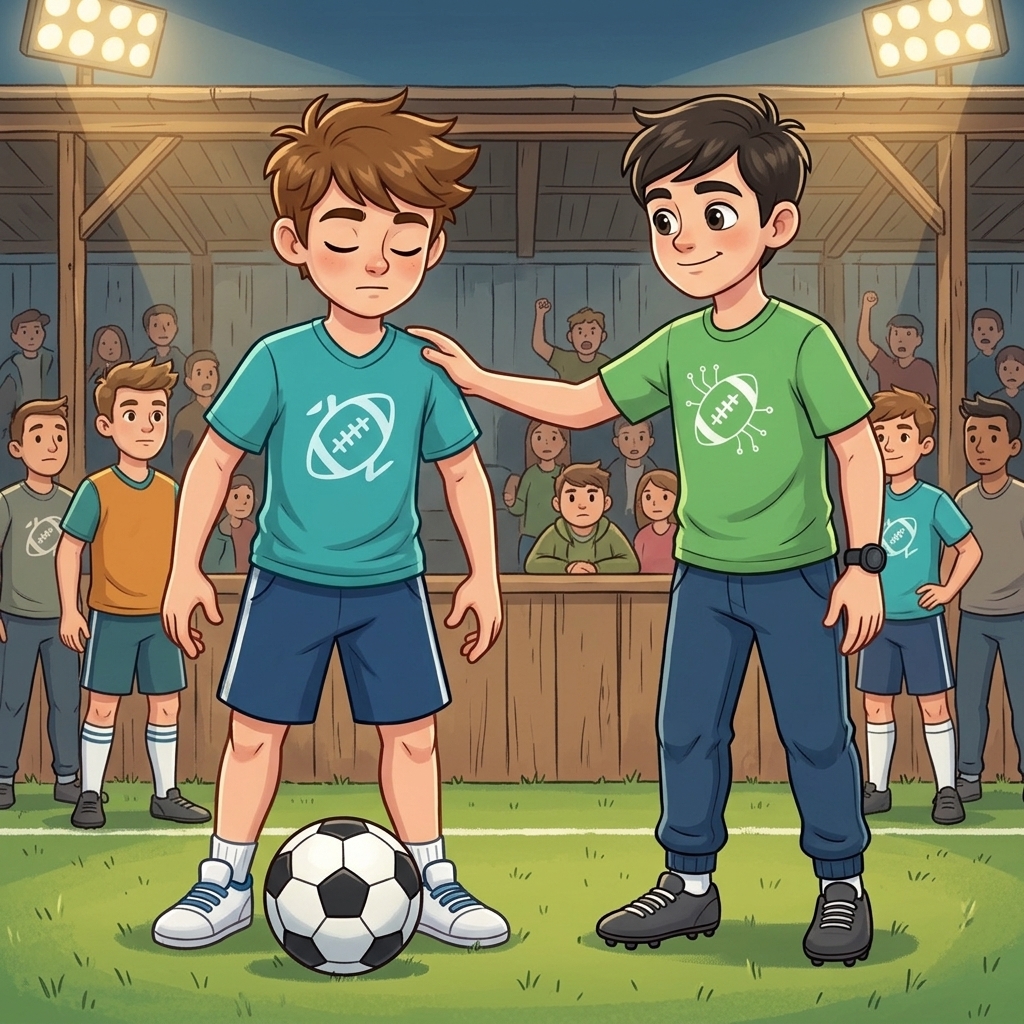 Szene aus der Geschichte mit Max und Linus