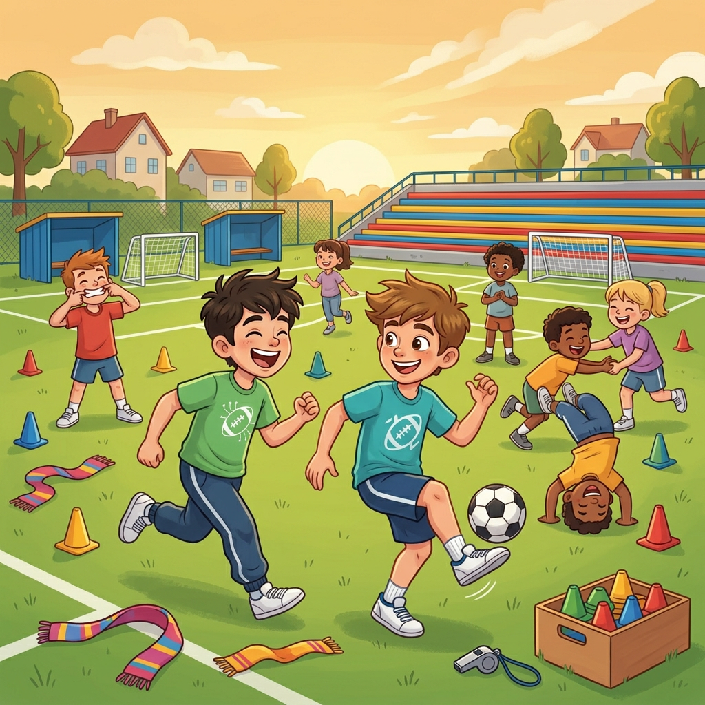 Szene aus der Geschichte mit Max und Linus