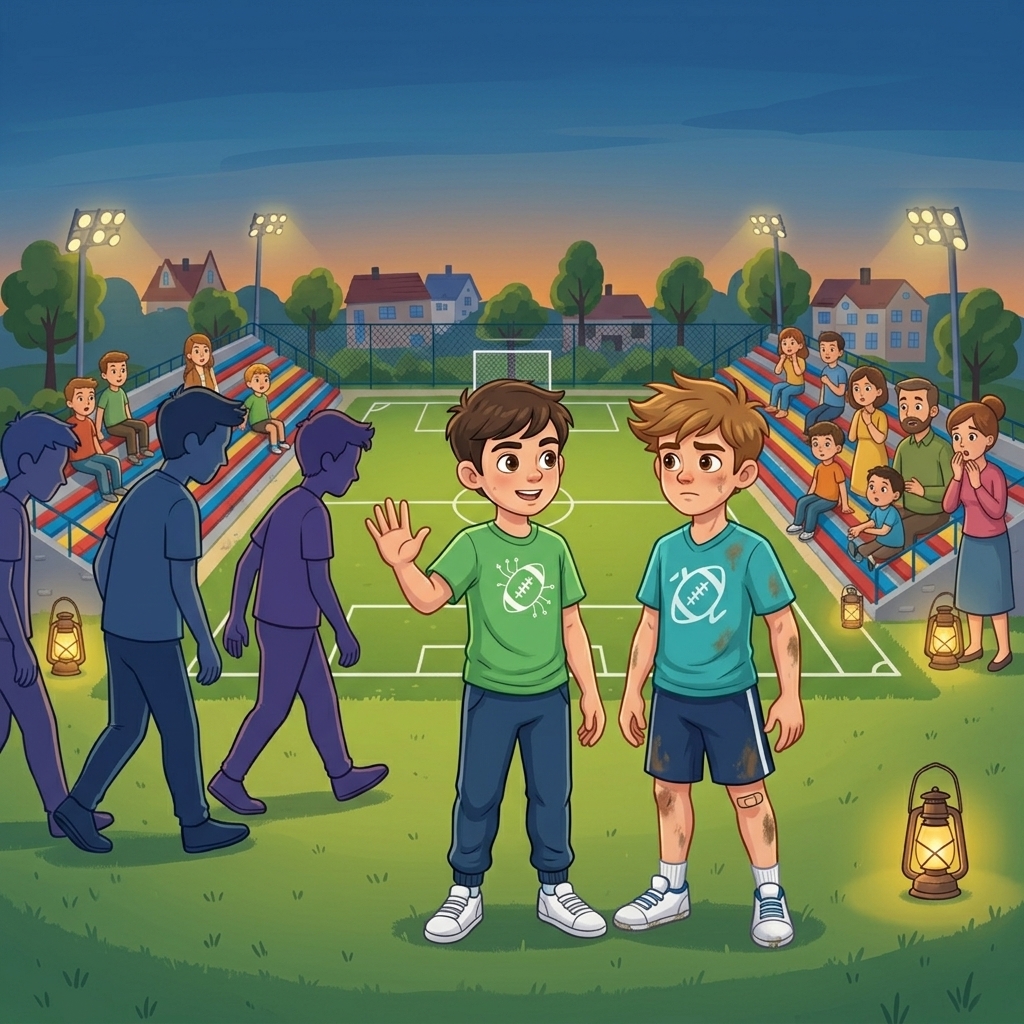 Szene aus der Geschichte mit Max und Linus