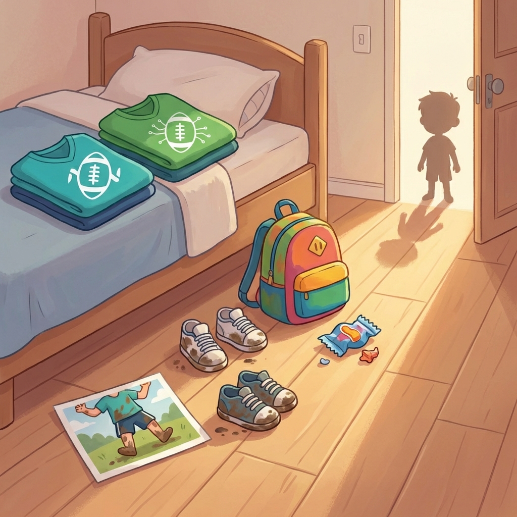 Szene aus der Geschichte mit Max und Linus