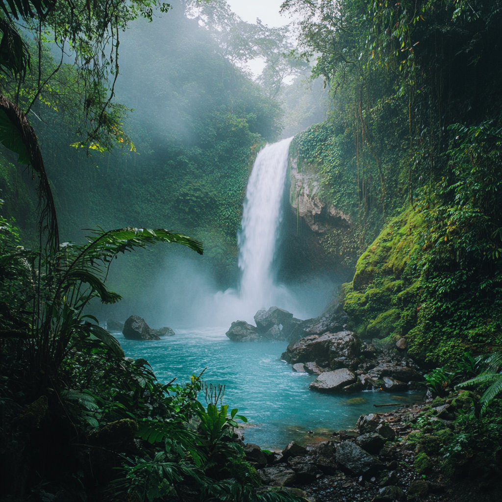 lush waterfall