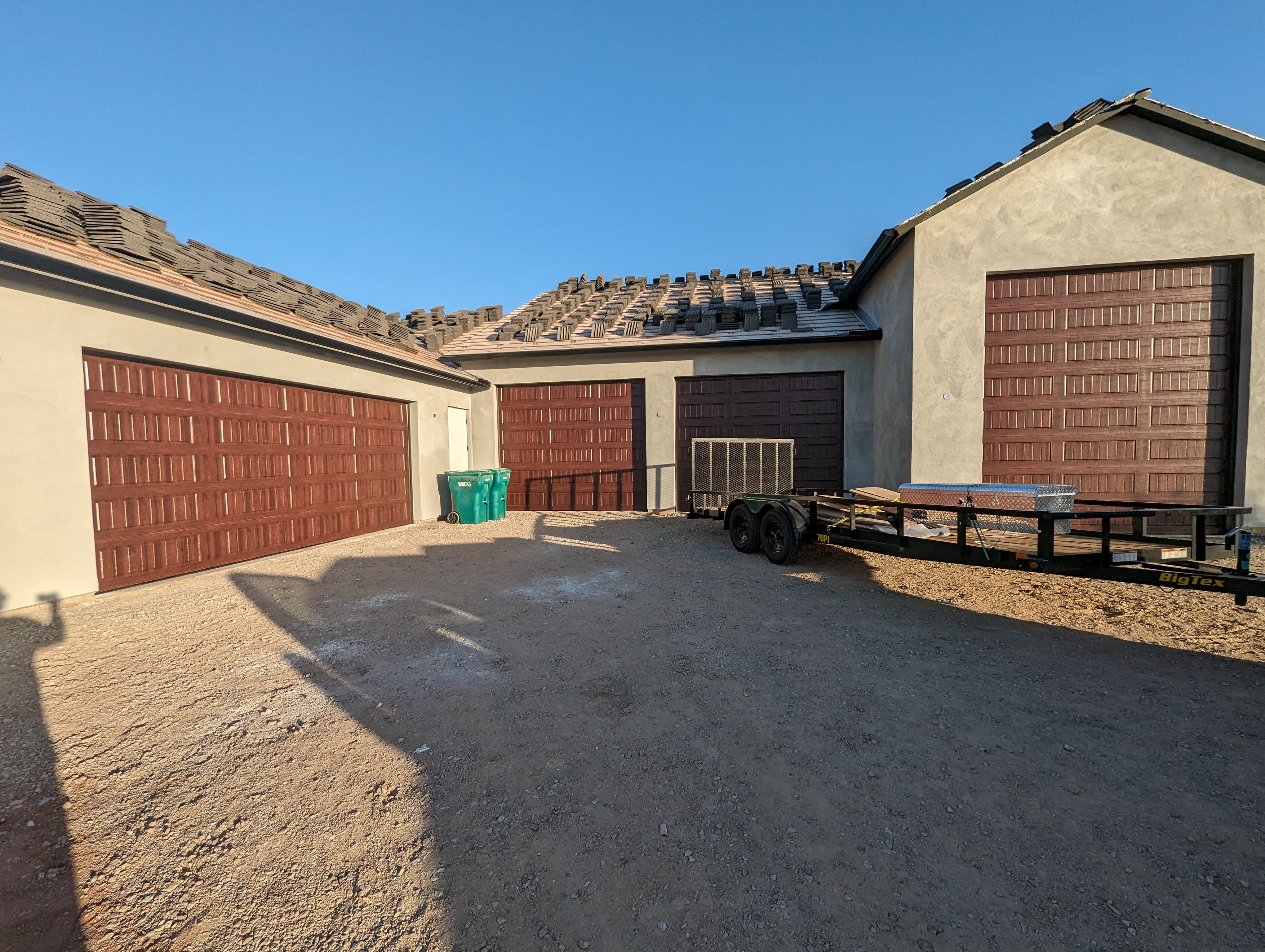 New construction garage door installation by Hinged Overhead Door