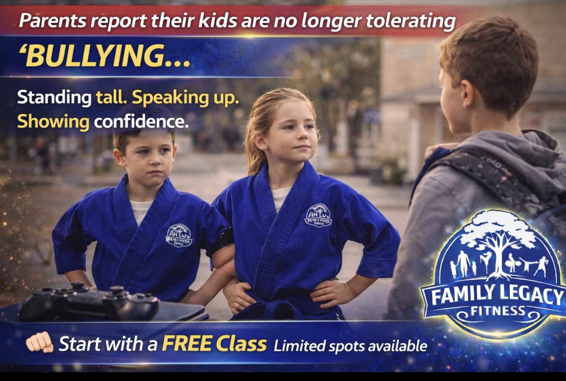 How to prevent bullying in Manasssas Va at Family Legacy Fitness & Martial Arts 