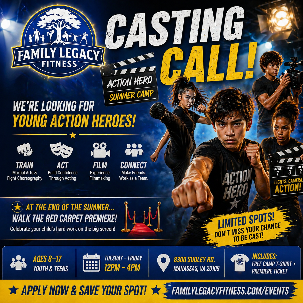 Casting Call for Action Hero Summer Camp in Manassas VA