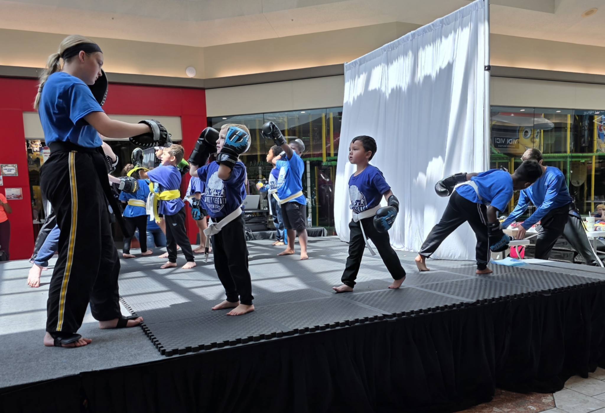 Martial Arts Confidence on Stage for kids at Manassas Mall