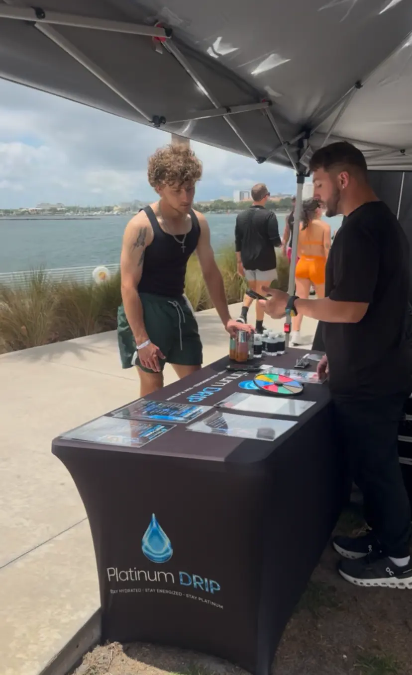 Guests visiting Platinum IV Drip at a St. Petersburg wellness event