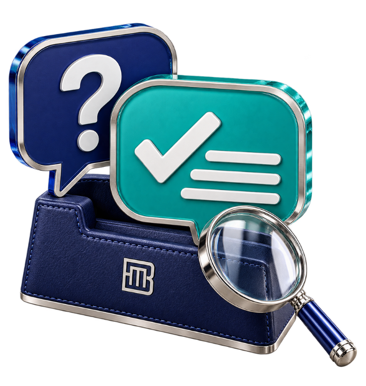 Tax preparation documents with a Benchmark folder, pen, and calculator