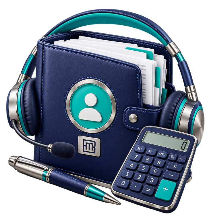Organized bookkeeping ledger and receipts with calculator