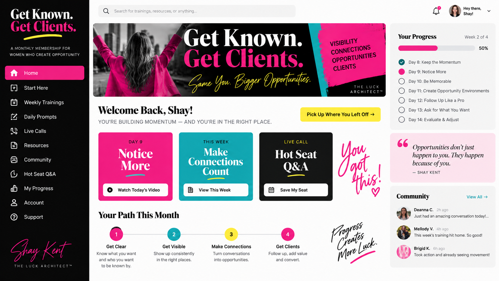 Inside a Get Known. Get Clients. training