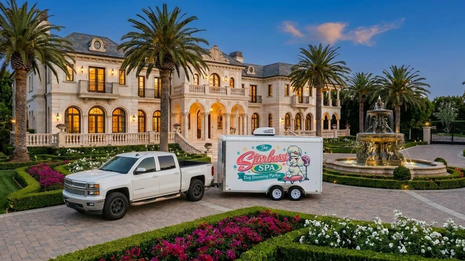 Mobile dog grooming unit