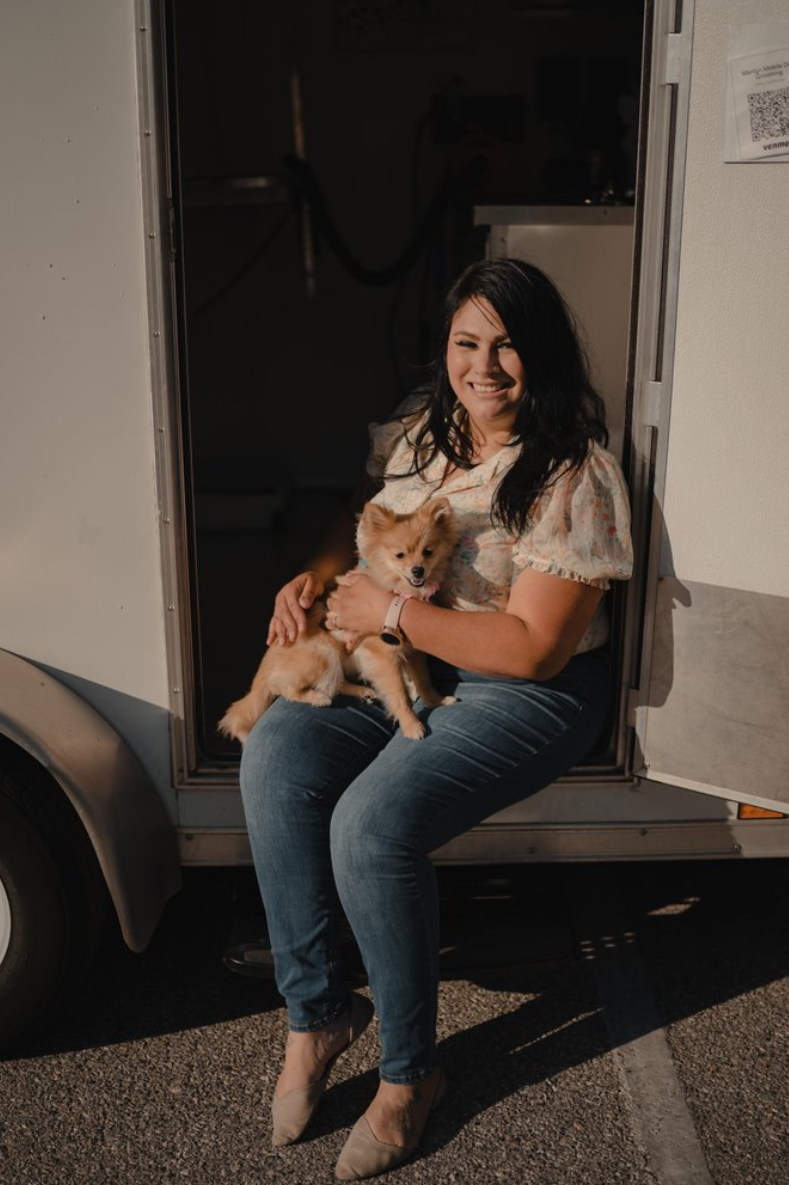 Judith with a dog