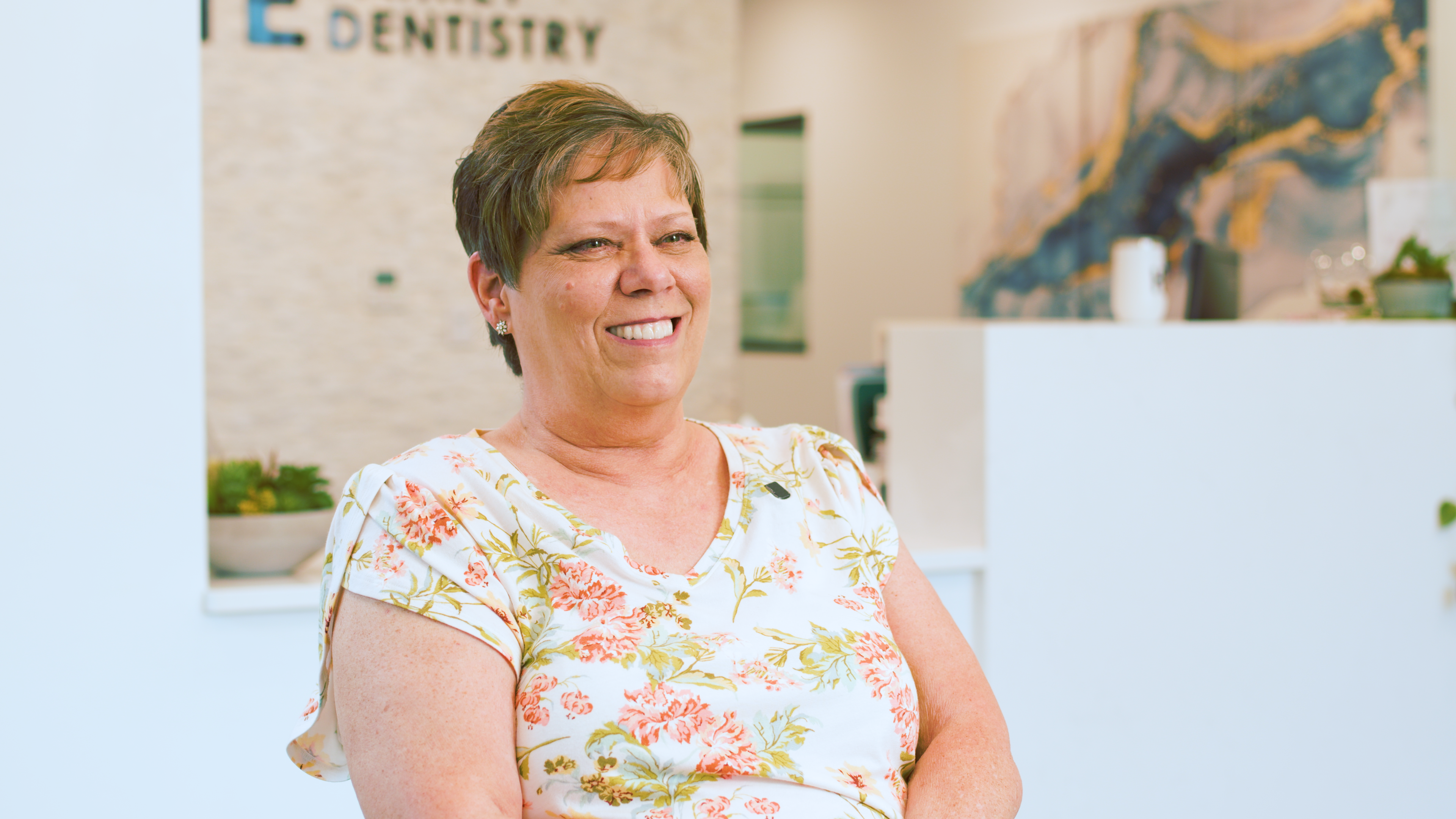 Patient smile after dental implant treatment