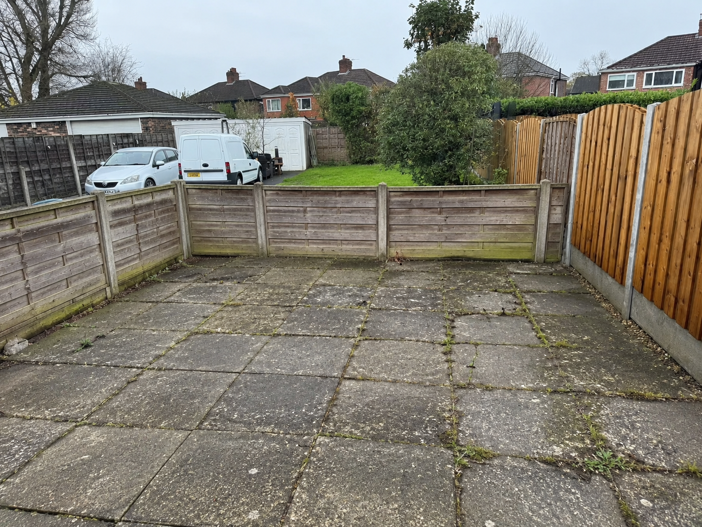 Paved backyard — before