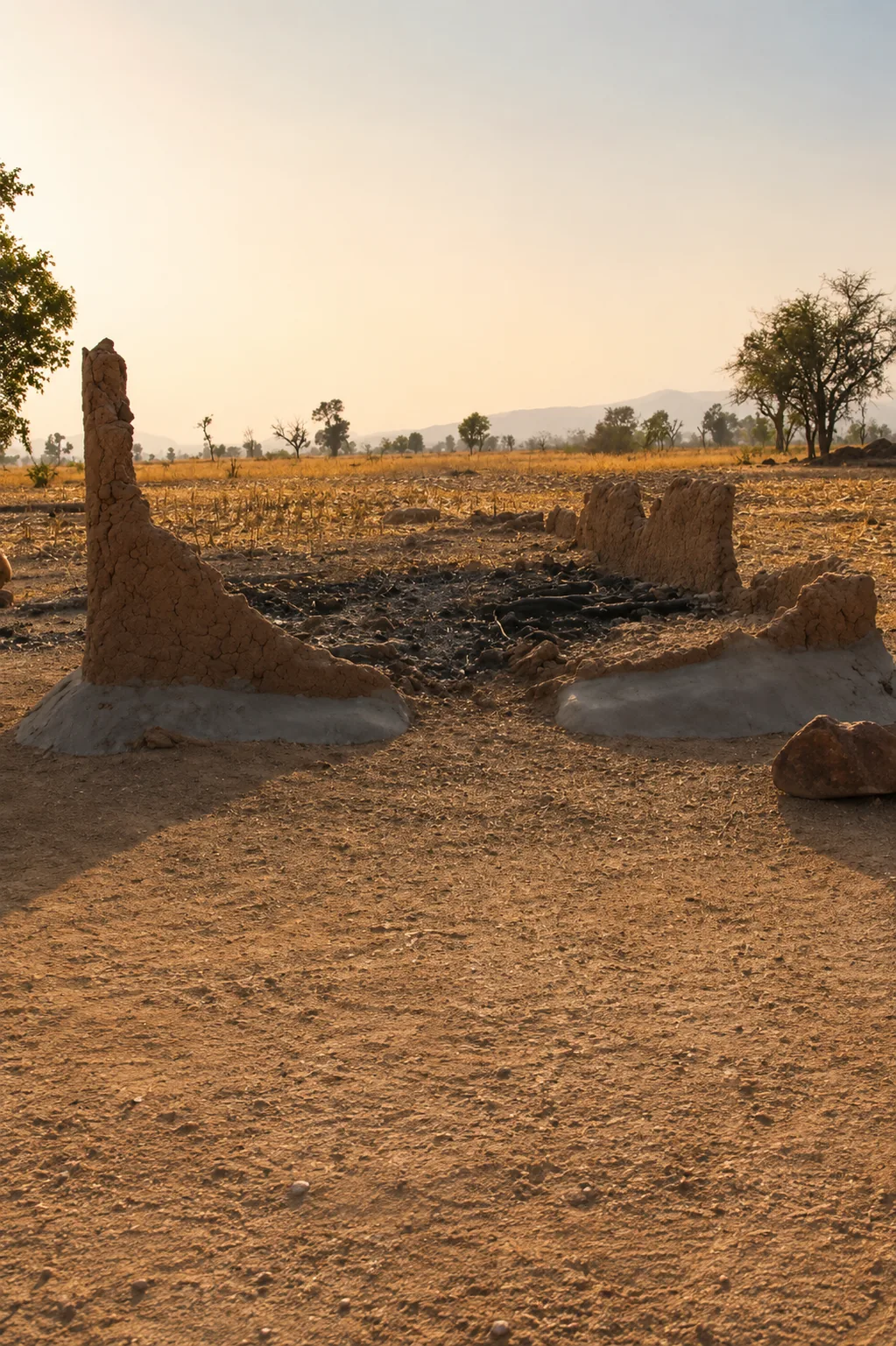 The remains of the destroyed church building in northern Nigeria