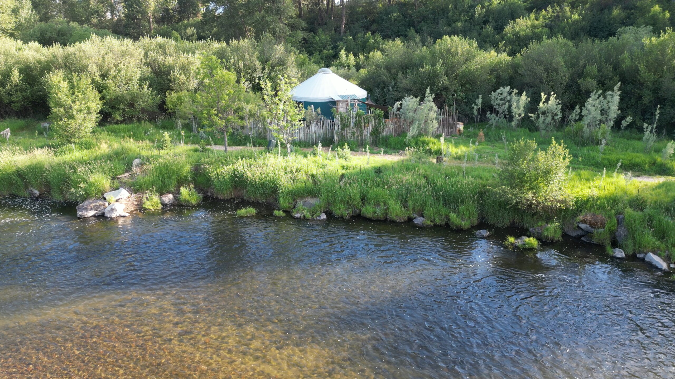 The yurt across the Middle Fork of the Payette River