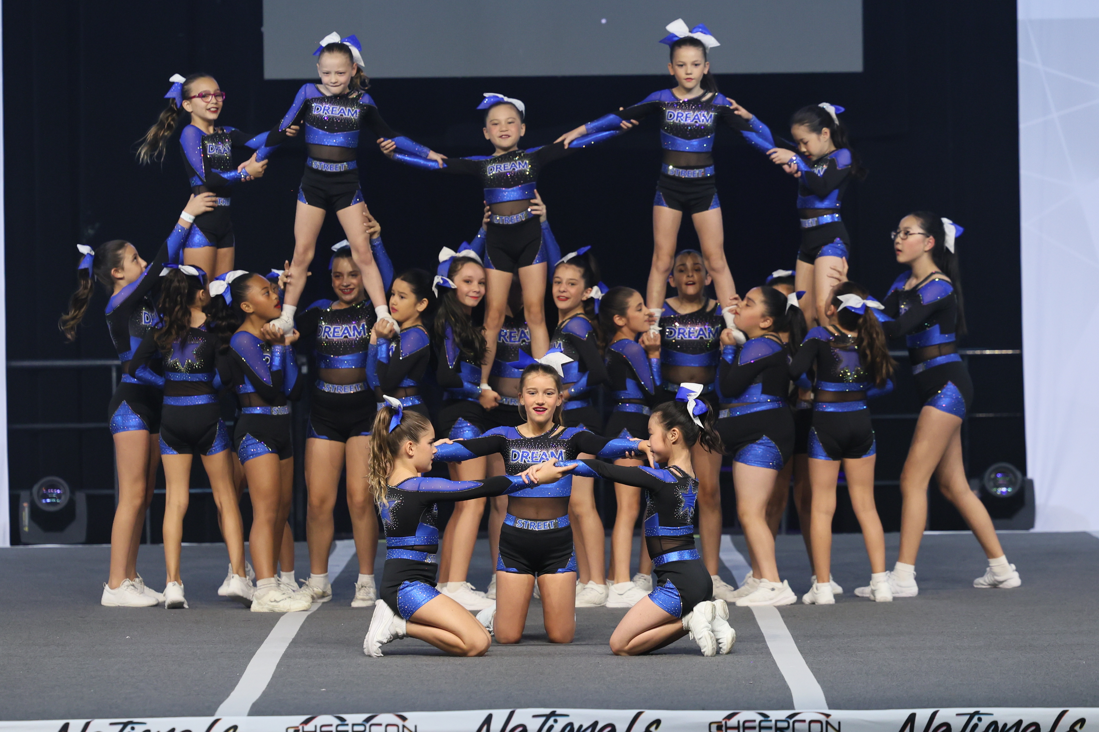 Dream St Dance cheerleading team performing