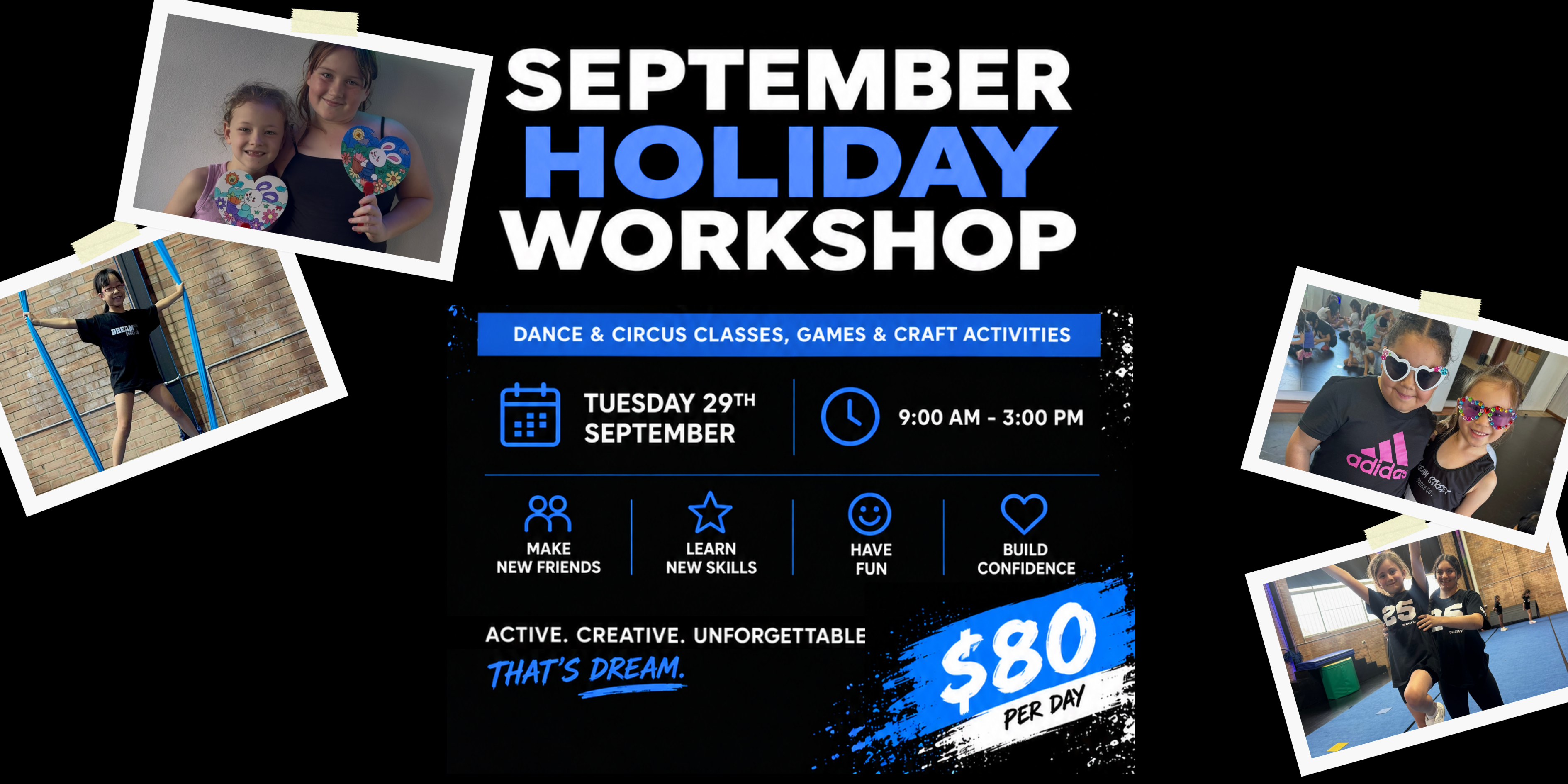 Dream St Dance holiday workshop brochure