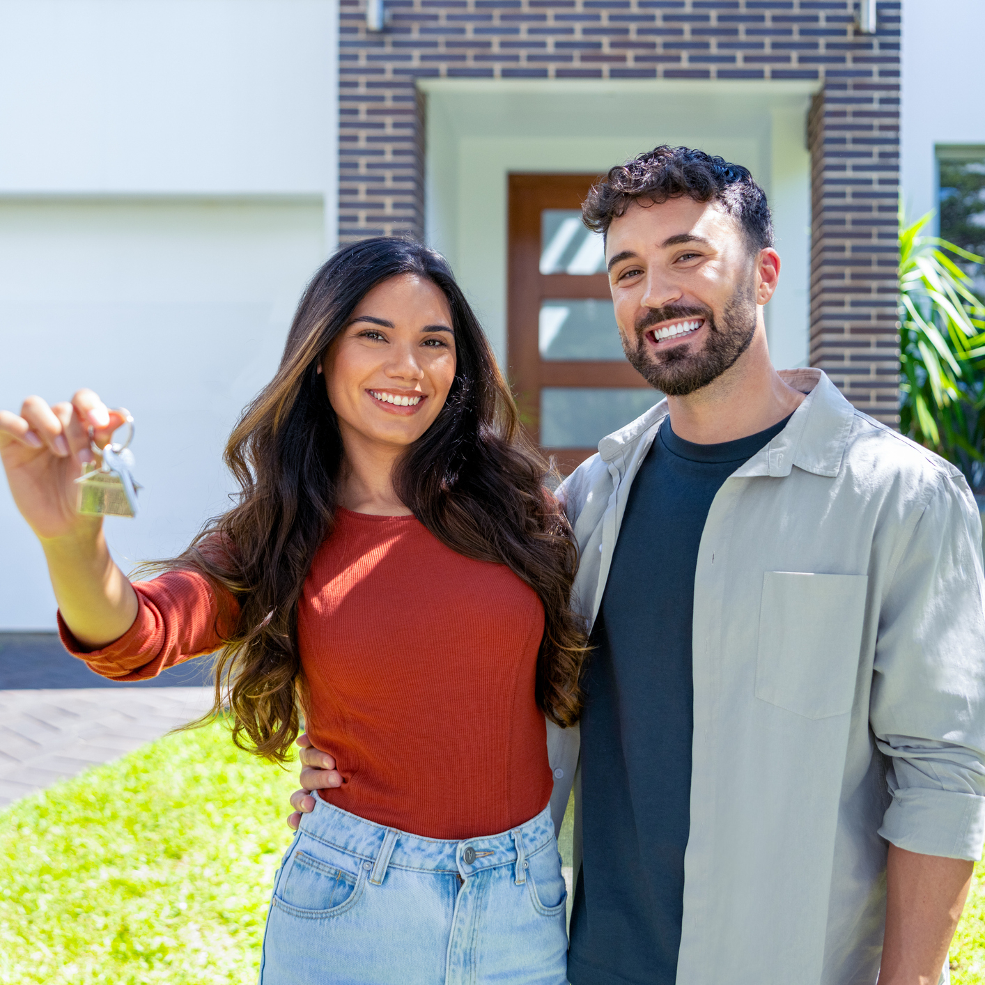Couple reviewing their refinanced home loan