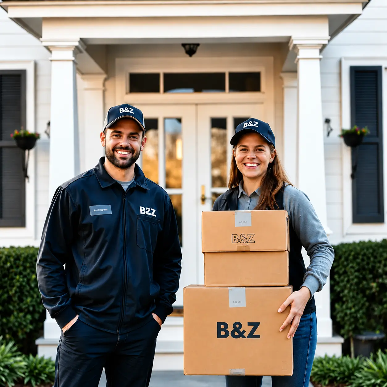 B&Z Moving Company team moving furniture