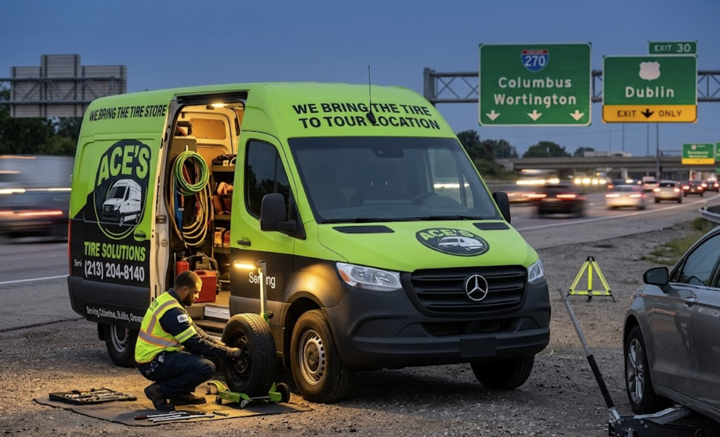 Ace’s Mobile Tire Solutions roadside tire repair service in Columbus Ohio
