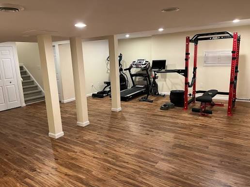 West Augusta athletic home workout facility and basement gym remodeling