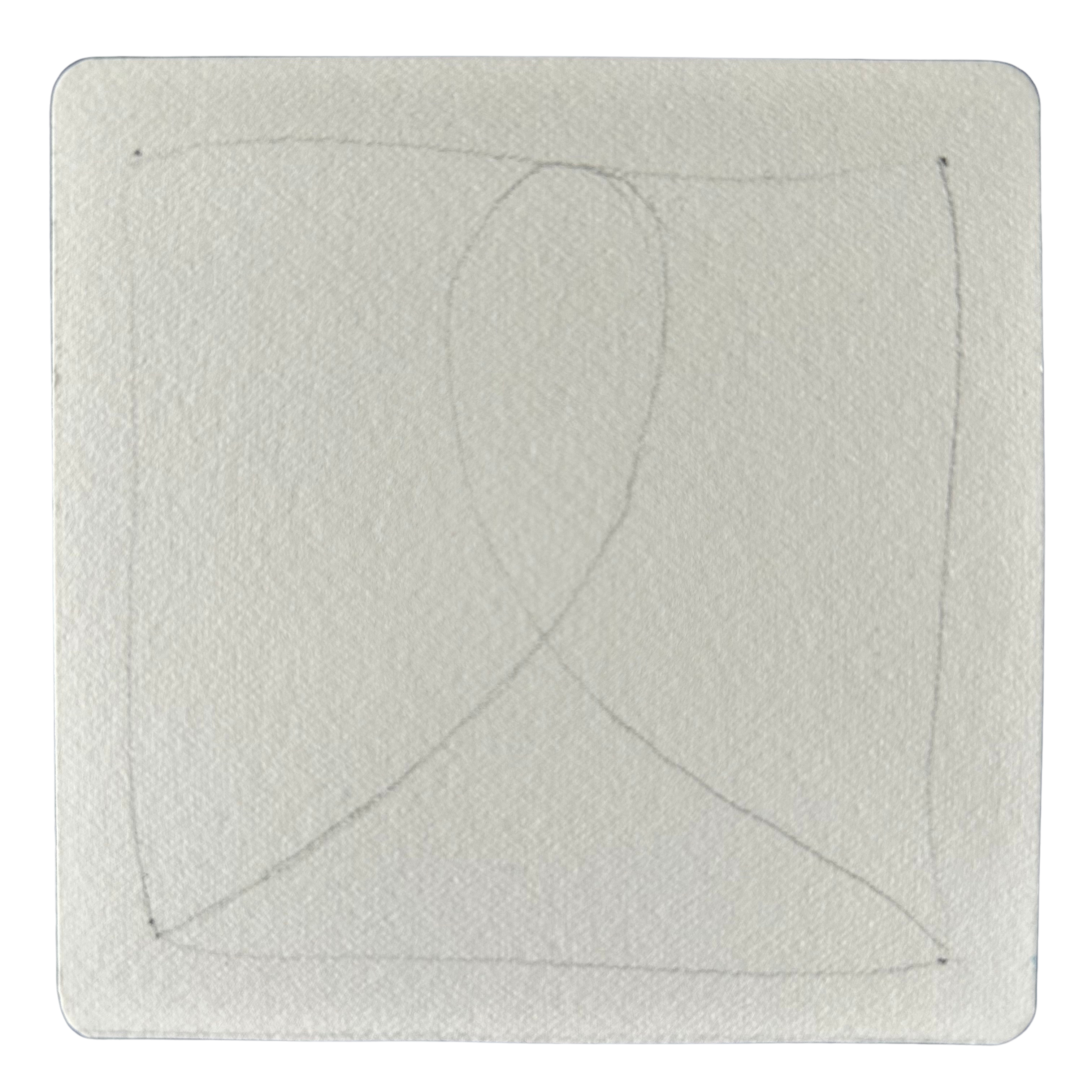A paper tile with a so-called string on it created to divide the tile into smaller sections.
